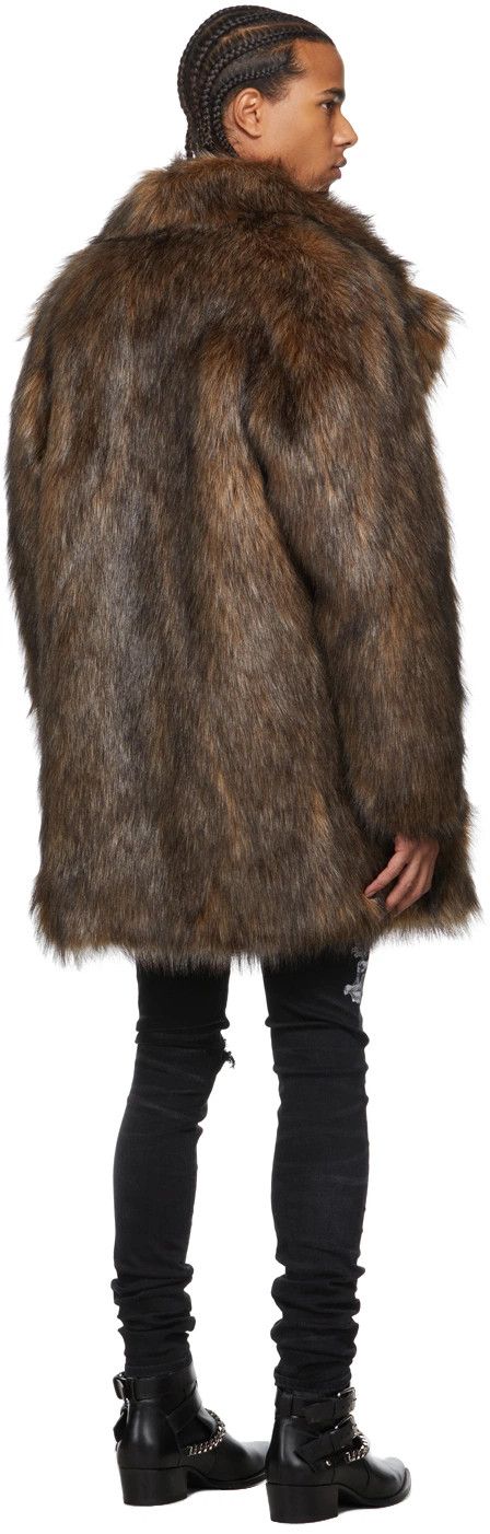 Amiri Faux Fur Peacoat in Brown Size US L / EU 52-54 / 3 - 2 Thumbnail