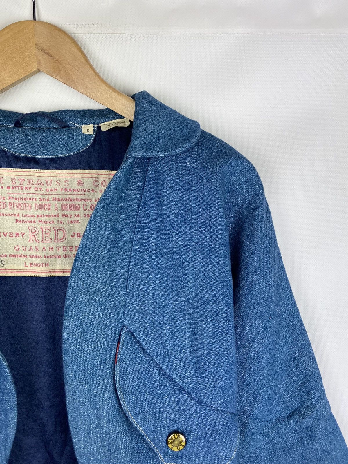 Levi's Vintage Clothing Rare Levi’s Vintage Clothing Red Jeans denim kimono jacket Size S / US 4 / IT 40 - 5 Thumbnail