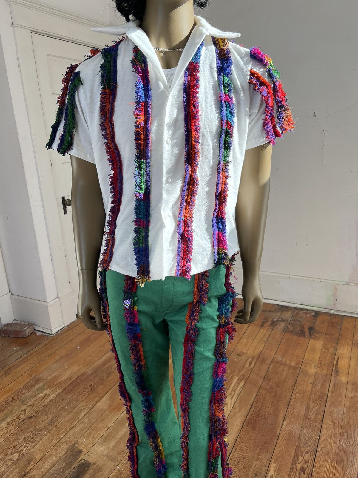 Designer Embellished Pants & Shirt L 34-35 by Anna Herman USA Size 42R - 2 Thumbnail