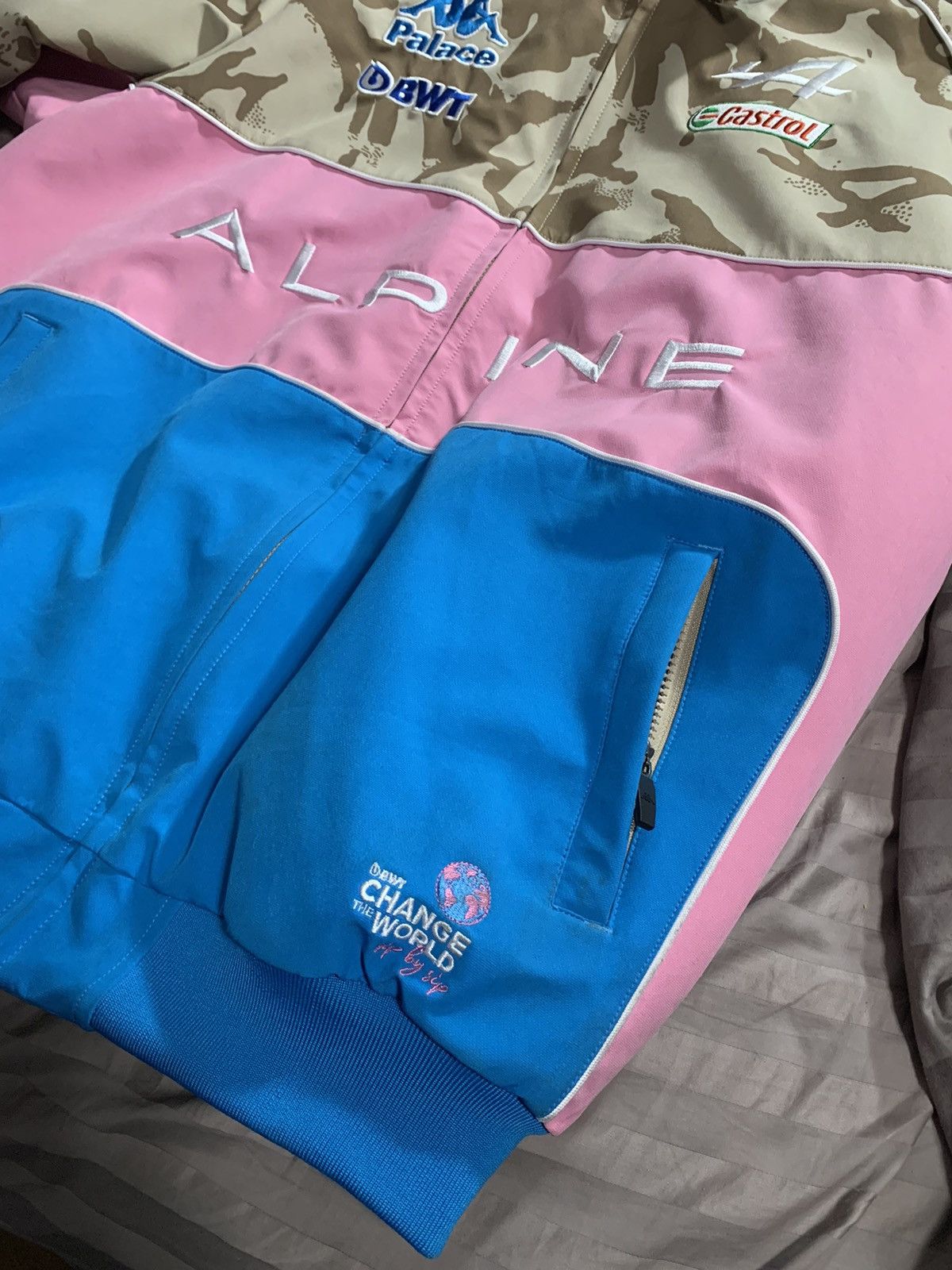 Kappa × Palace Palace Kappa Alpine F1 Racing Jacket (Tan) | Grailed
