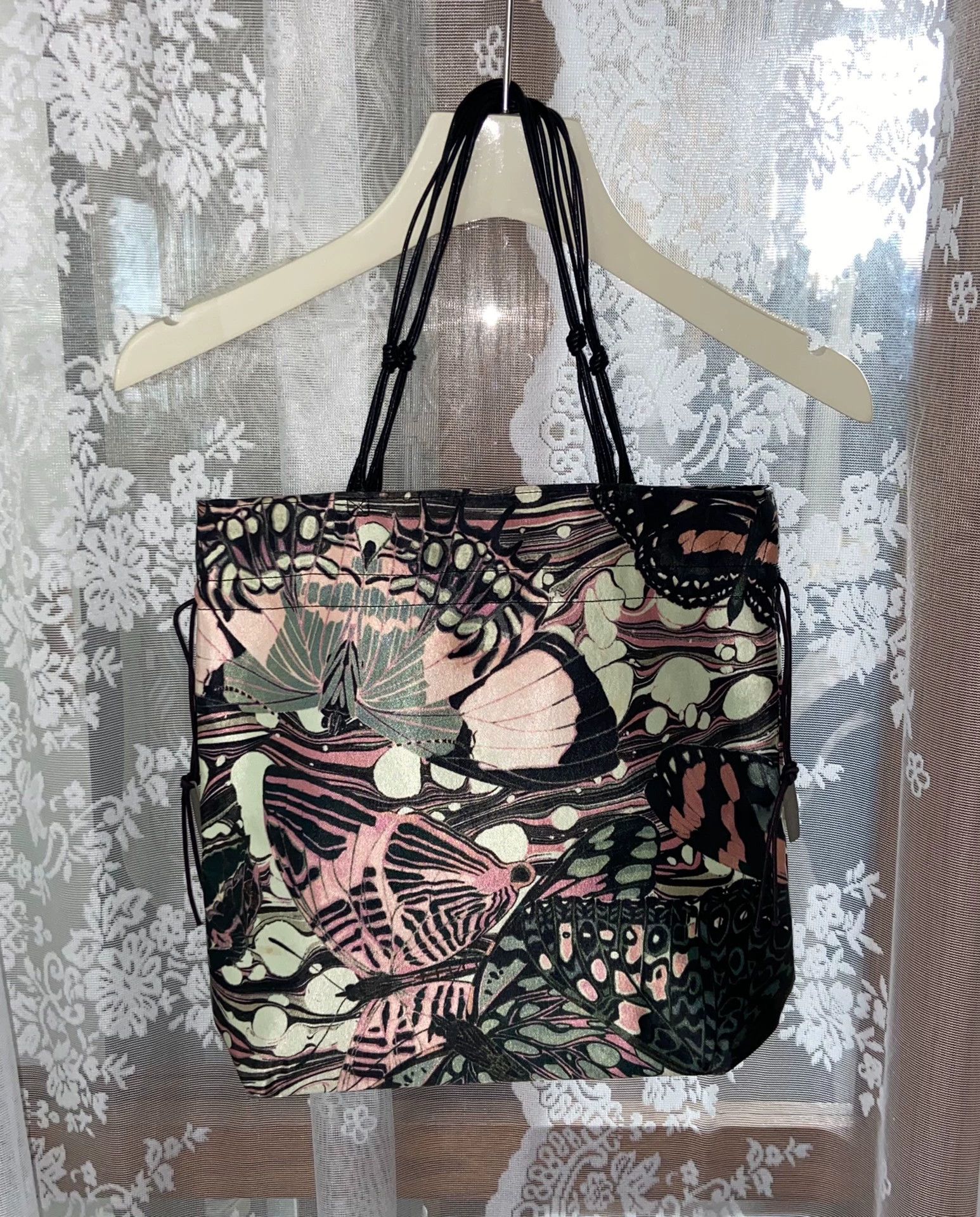 Jean Paul Gaultier Butterfly satin drawstring shoulder bag