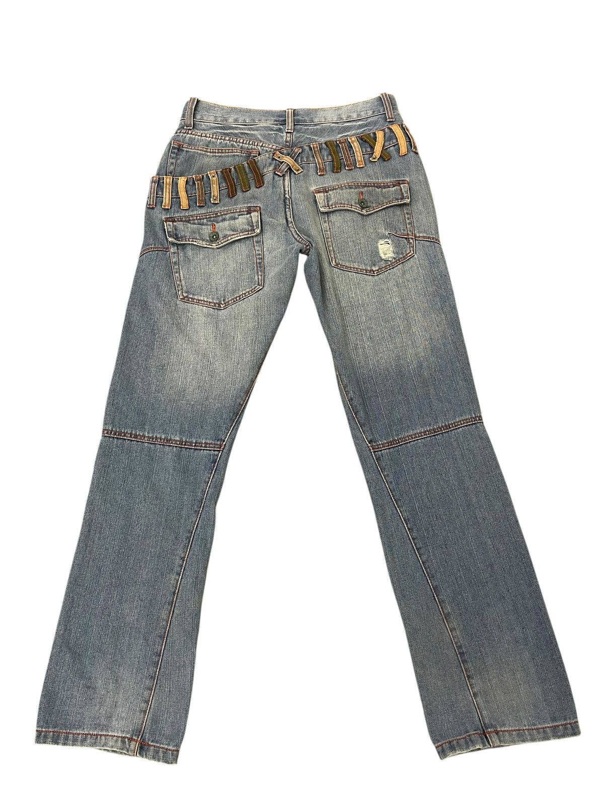 Japanese Brand Double Waist Jeans Browny Japan Distress Straight 1🟦9 Size US 31 - 1 Thumbnail