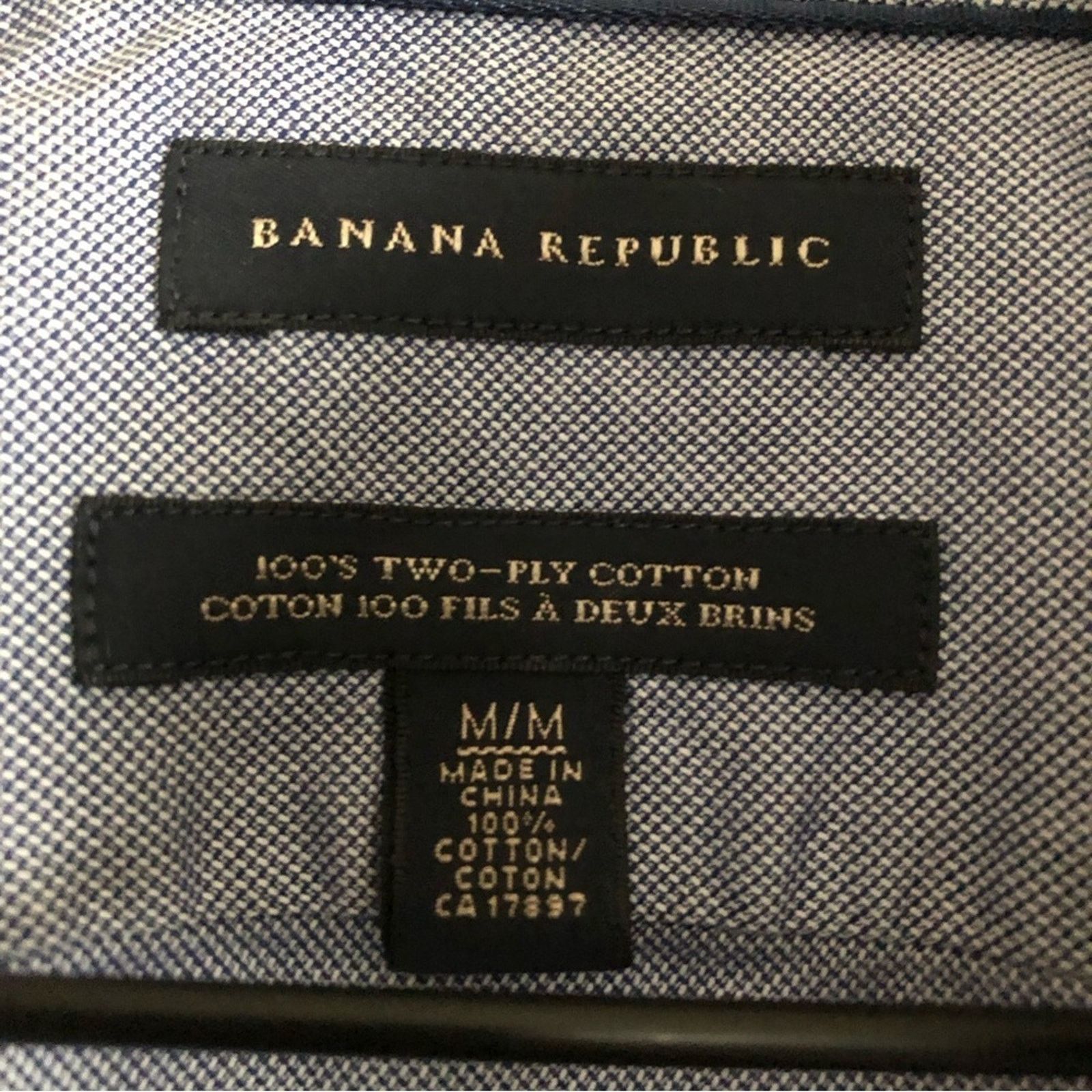 Banana Republic Banana Republic Men's 100s Two Ply Cotton Button Down Shirt Size US M / EU 48-50 / 2 - 3 Thumbnail