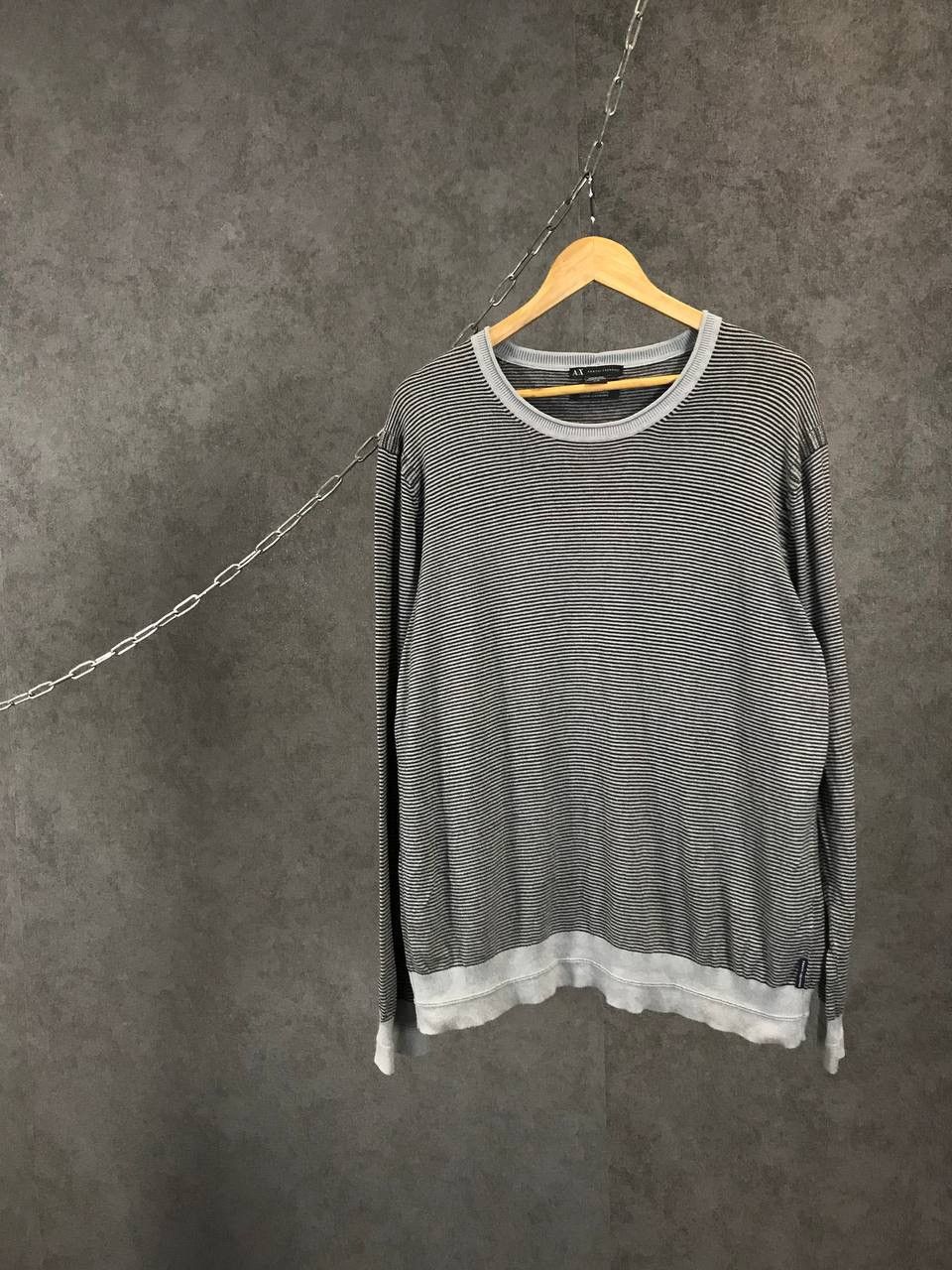 Armani Armani Exchange cashmere designer striped sweater Size US XL / EU 56 / 4 - 1 Thumbnail