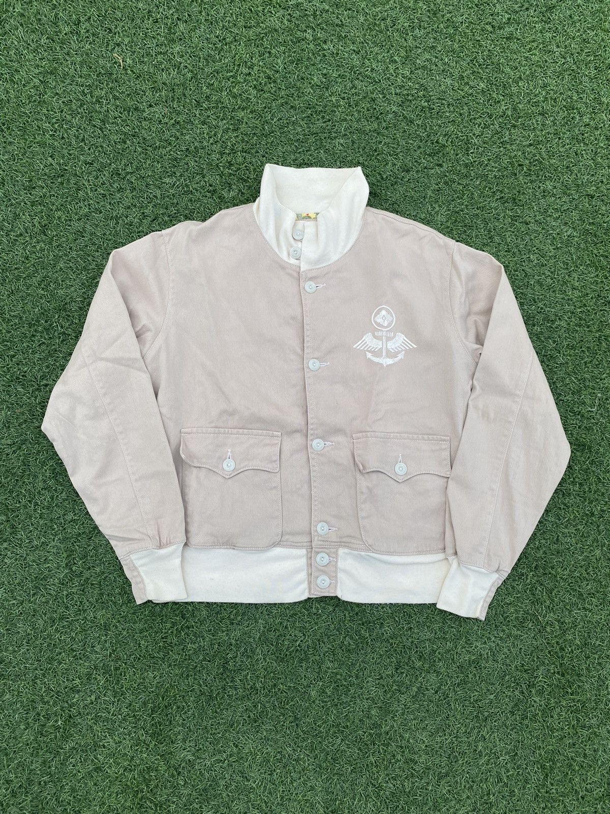 image of Hidehiko Yamane Evisu Type A-1 Cotton Flight Jacket in Tan, Men's (Size Medium)