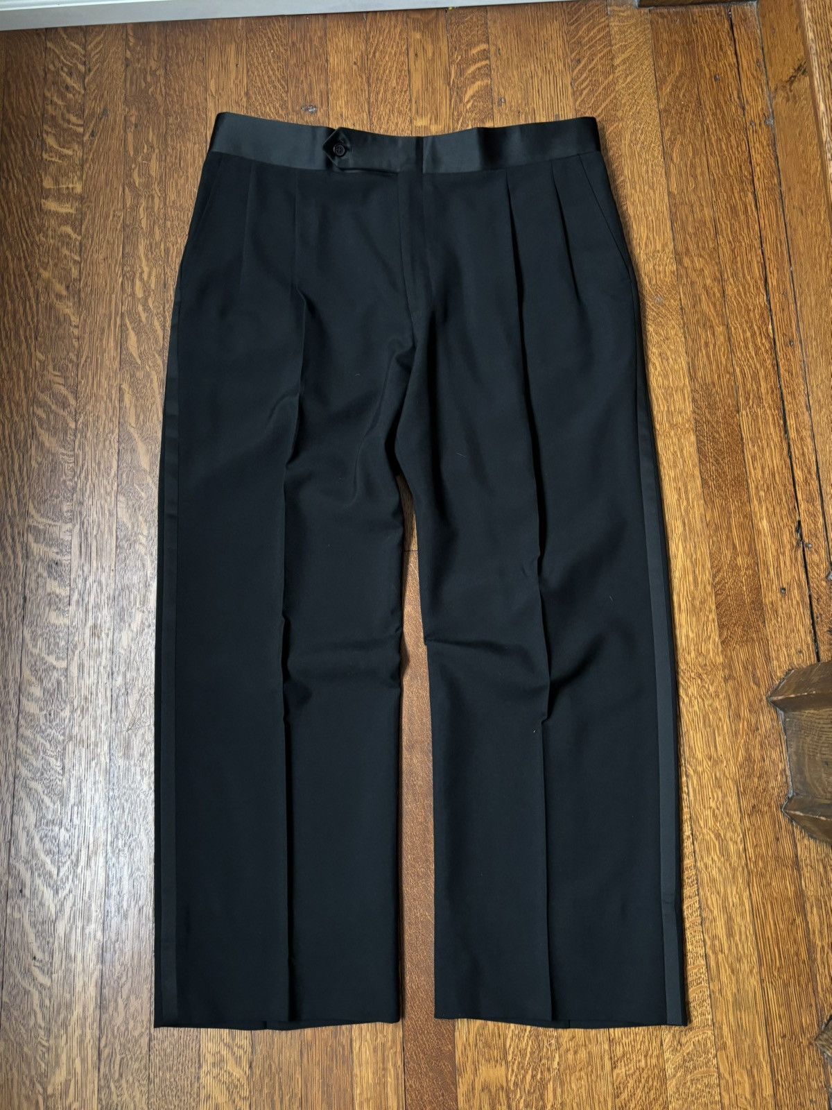Vintage 90s Vintage Tuxedo 1990s 2-Piece Suit Set Black Tux Formal L Size 44R - 9 Thumbnail
