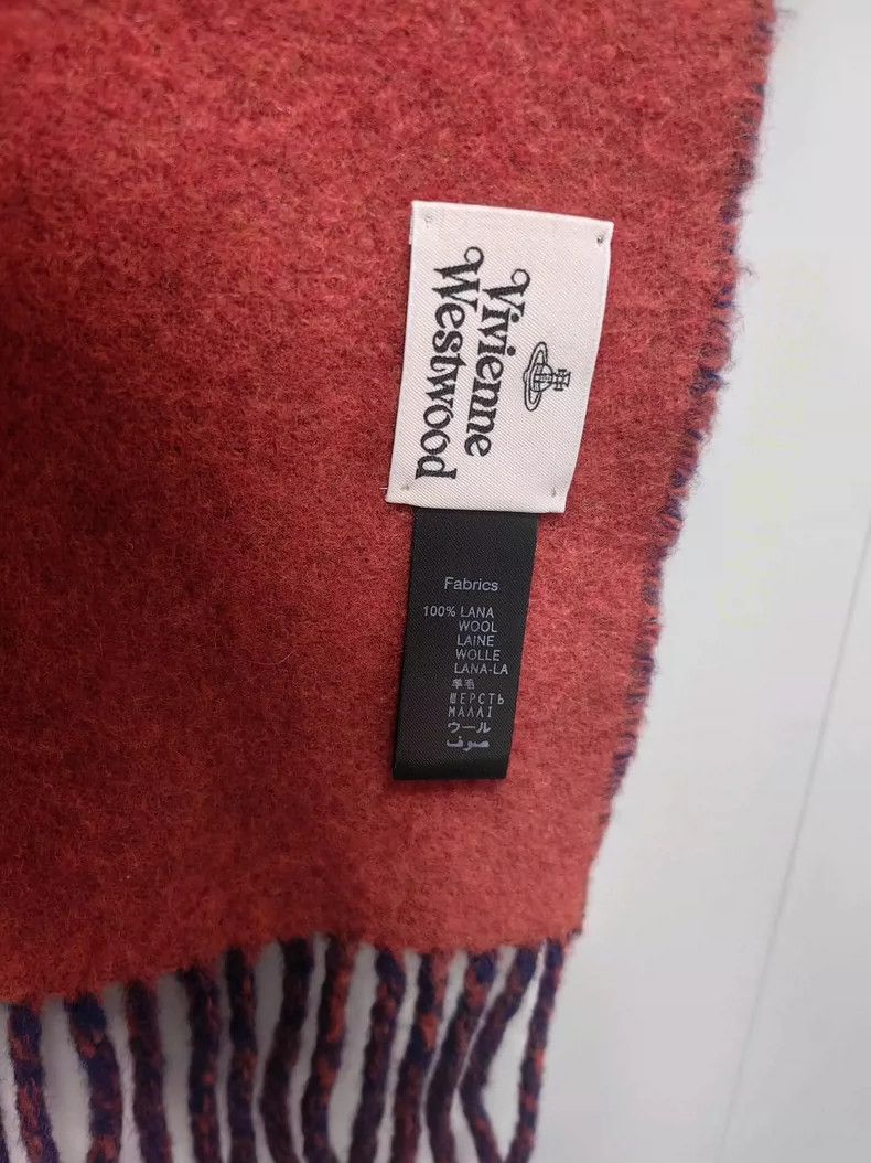 Vivienne Westwood Vivienne Westwood Double side woolen scarf navy blue Size ONE SIZE - 4 Thumbnail