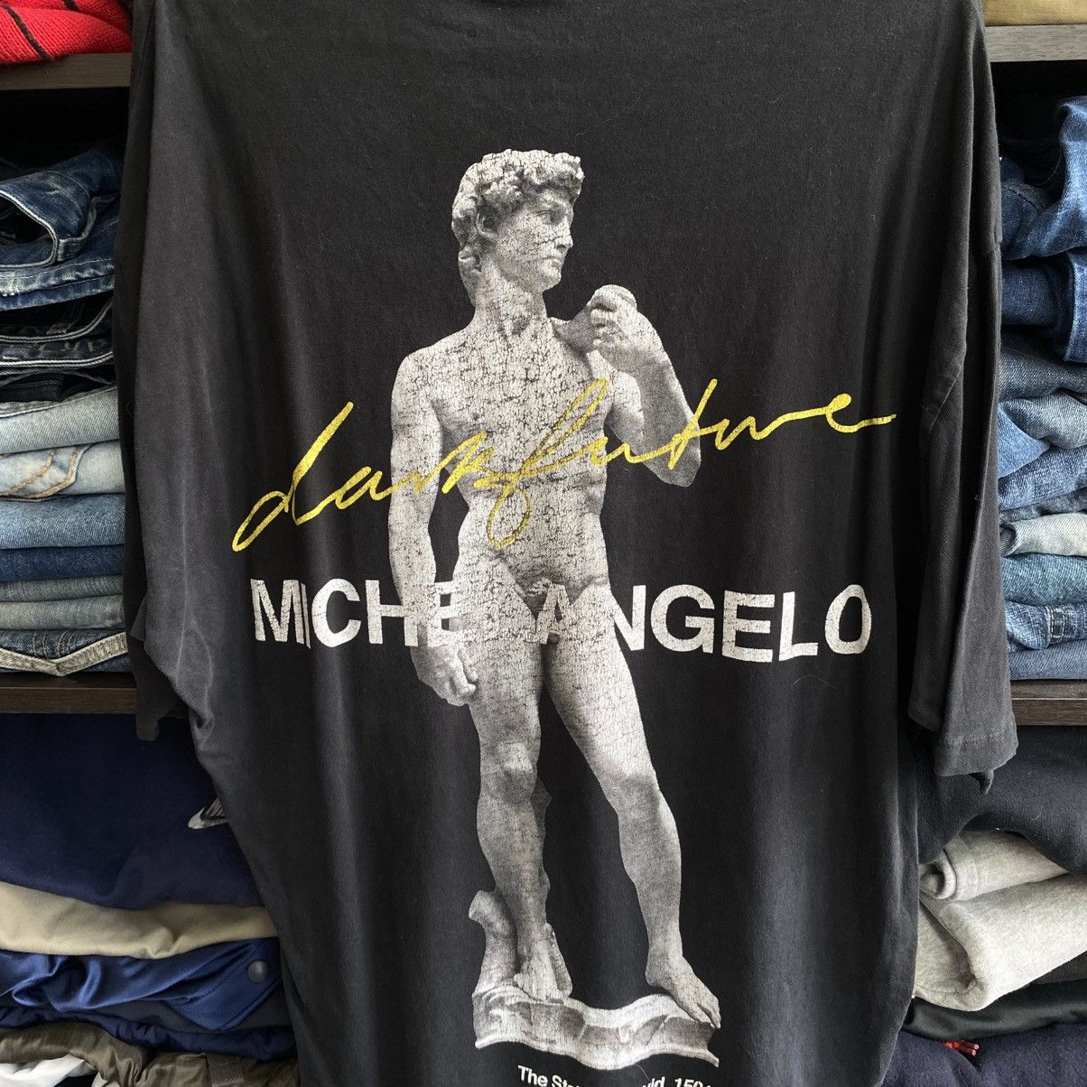 Designer Vintage Michelangelo Dark Future big logo oversized tee Size US XXS / EU 40 - 2 Thumbnail