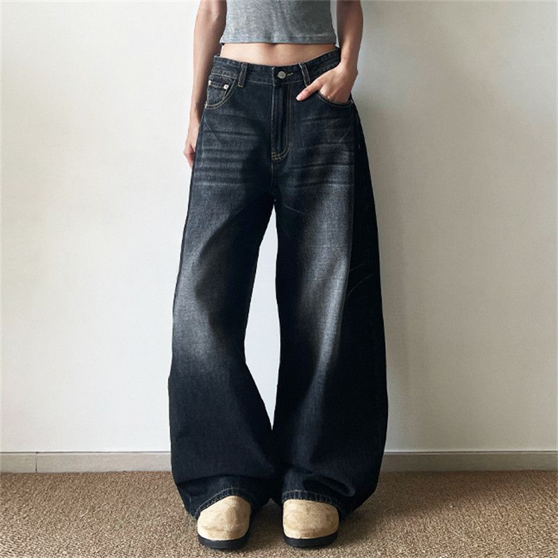 Japanese Brand American street washed distressed wide-leg jeans for men Size US 32 / EU 48 - 2 Thumbnail