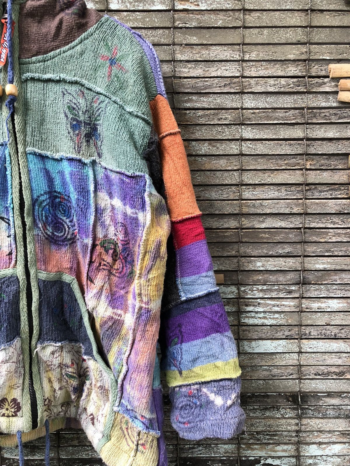 Vintage Vintage Handmade Patchwork Yak’n Yeti Nepal Zipper Hoodies Size US L / EU 52-54 / 3 - 3 Thumbnail