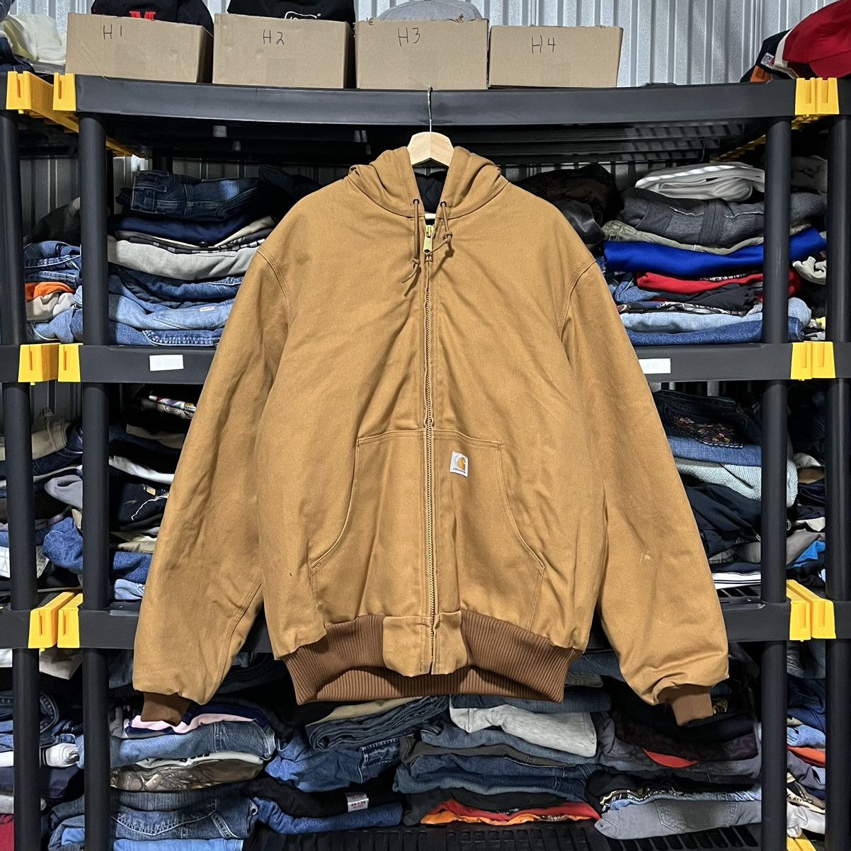 Carhartt VINTAGE HOODED CARHARTT CANVAS JACKET WORKWEAR TAN LARGE Size US L / EU 52-54 / 3 - 1 Thumbnail