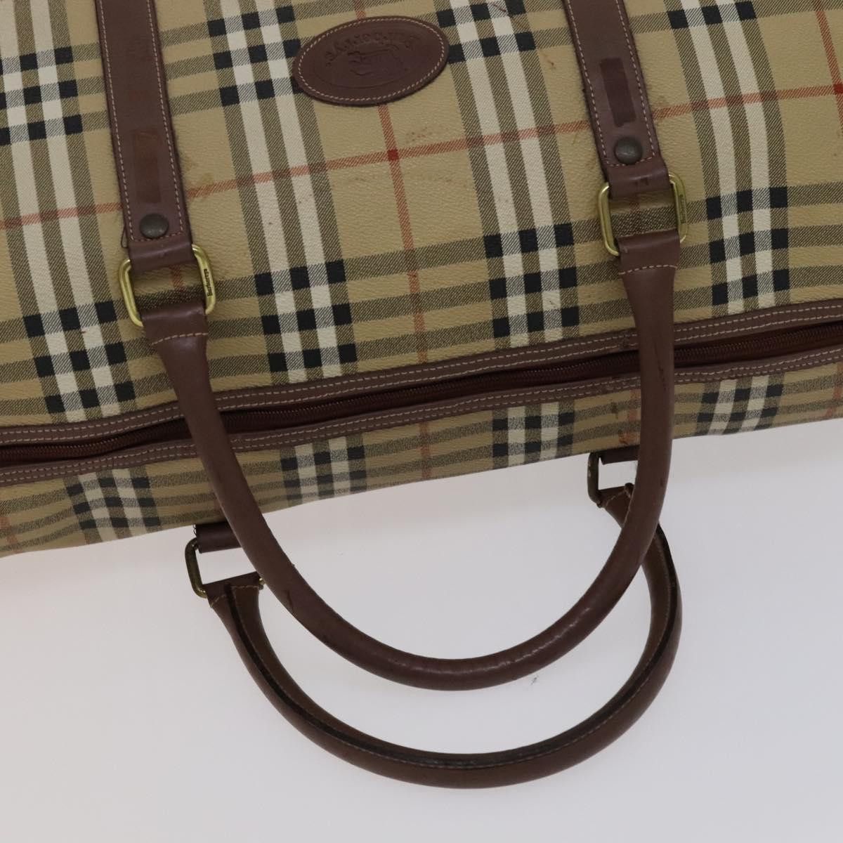 Burberry Burberry Nova Check Boston Bag Pvc Leather Beige Size ONE SIZE - 7 Thumbnail