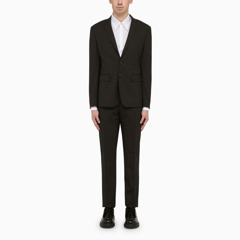image of Dsquared2 Dark Grey Single-Breasted Wool Suit, Men's (Size Medium)