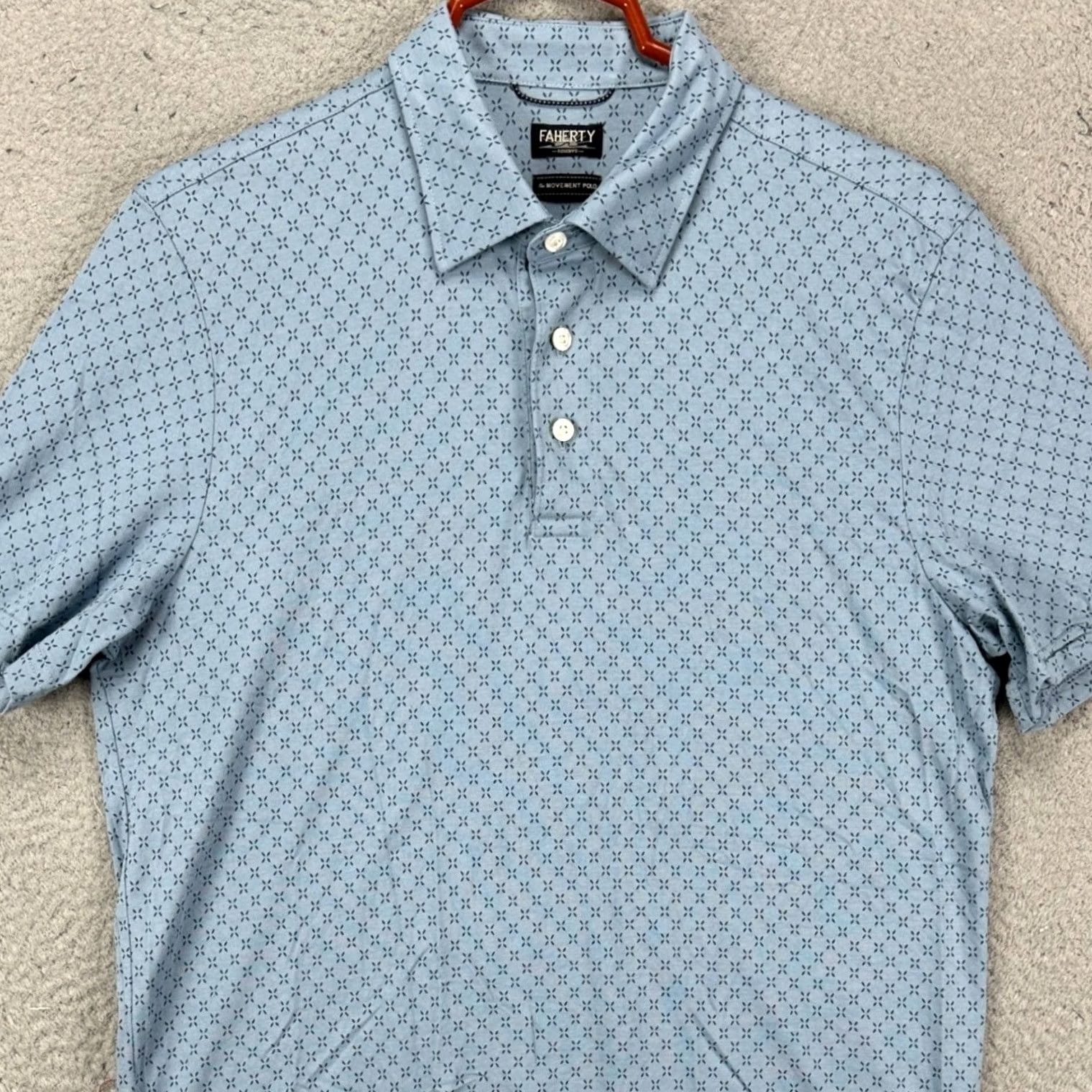Faherty Faherty Polo Shirt Mens Small Blue The Movement Rugby Stretch Pima Cotton Blend Size US S / EU 44-46 / 1 - 2 Thumbnail