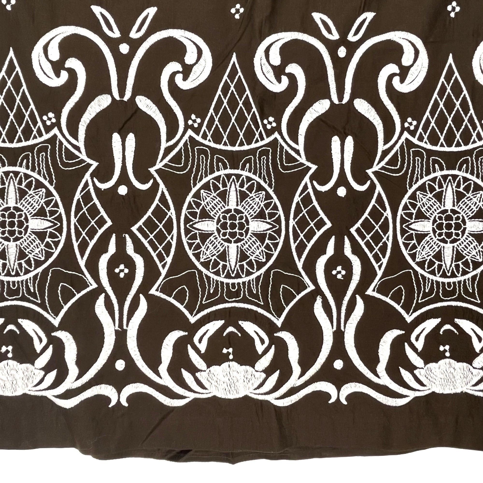 Loft LOFT Women's Embroidered A-Line Cotton Skirt Brown Size 10 Size 32" / US 10 / IT 46 - 3 Thumbnail