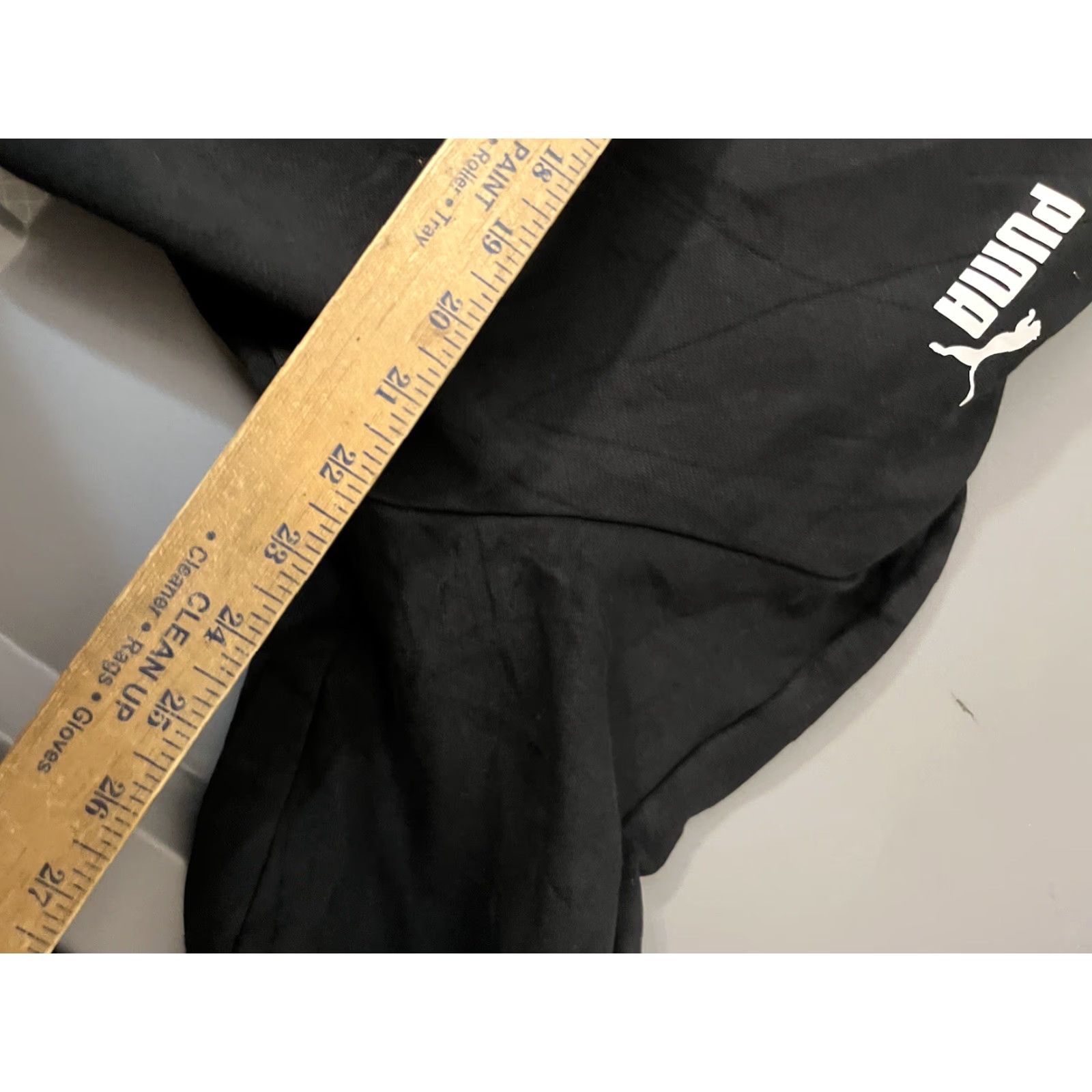 Puma Puma Pullover Hoodie Sweatshirt Mens L Black Logo Front Kangaroo Pocket Ribbed Cuffs Waistband Hooded Logo Sleeve Size US L / EU 52-54 / 3 - 5 Thumbnail