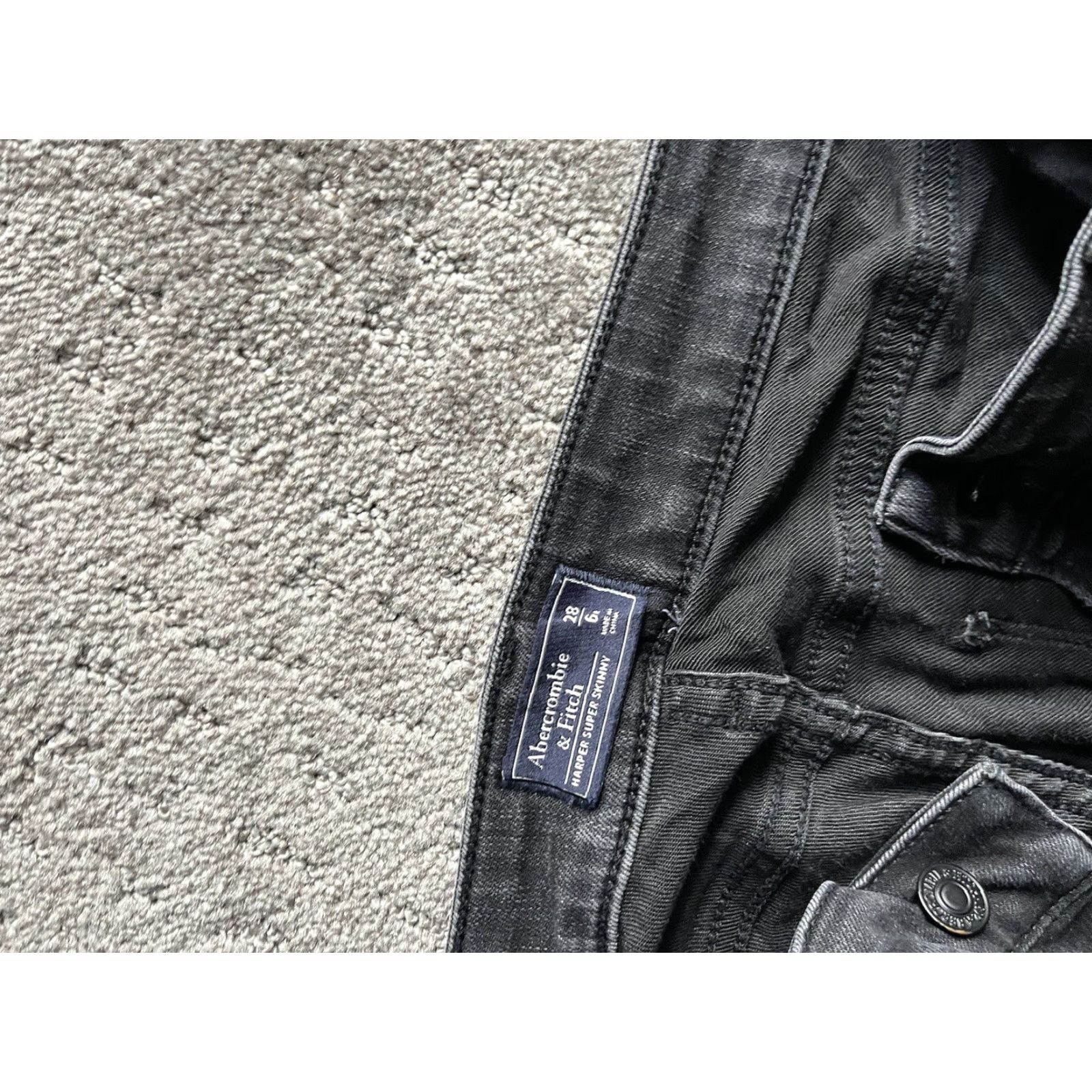 Abercrombie & Fitch ABERCROMBIE & FITCH Womens Jeans Super Skinny Size 6 Waist 28 Black Denim Classic Modern Size 28" / US 6 / IT 42 - 5 Thumbnail