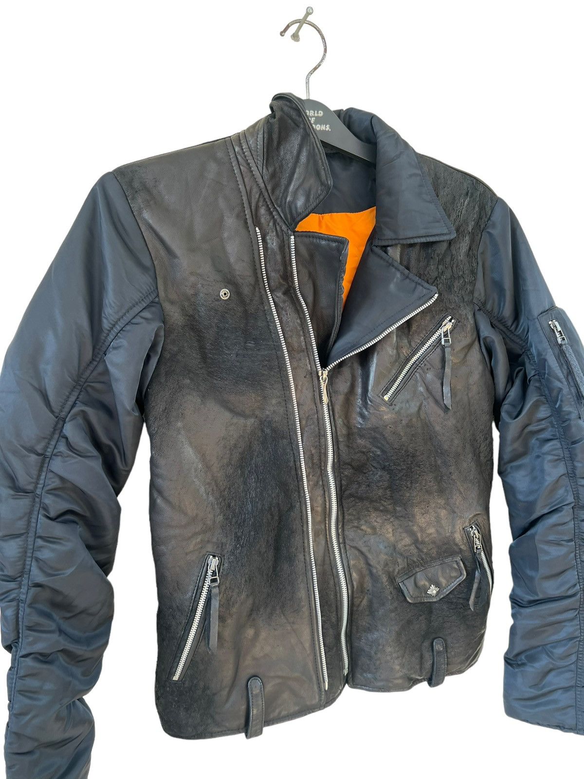 14th Addiction 14th Addiction Distress Sheep skin Hybrid Leather Jacket Size US M / EU 48-50 / 2 - 8 Thumbnail