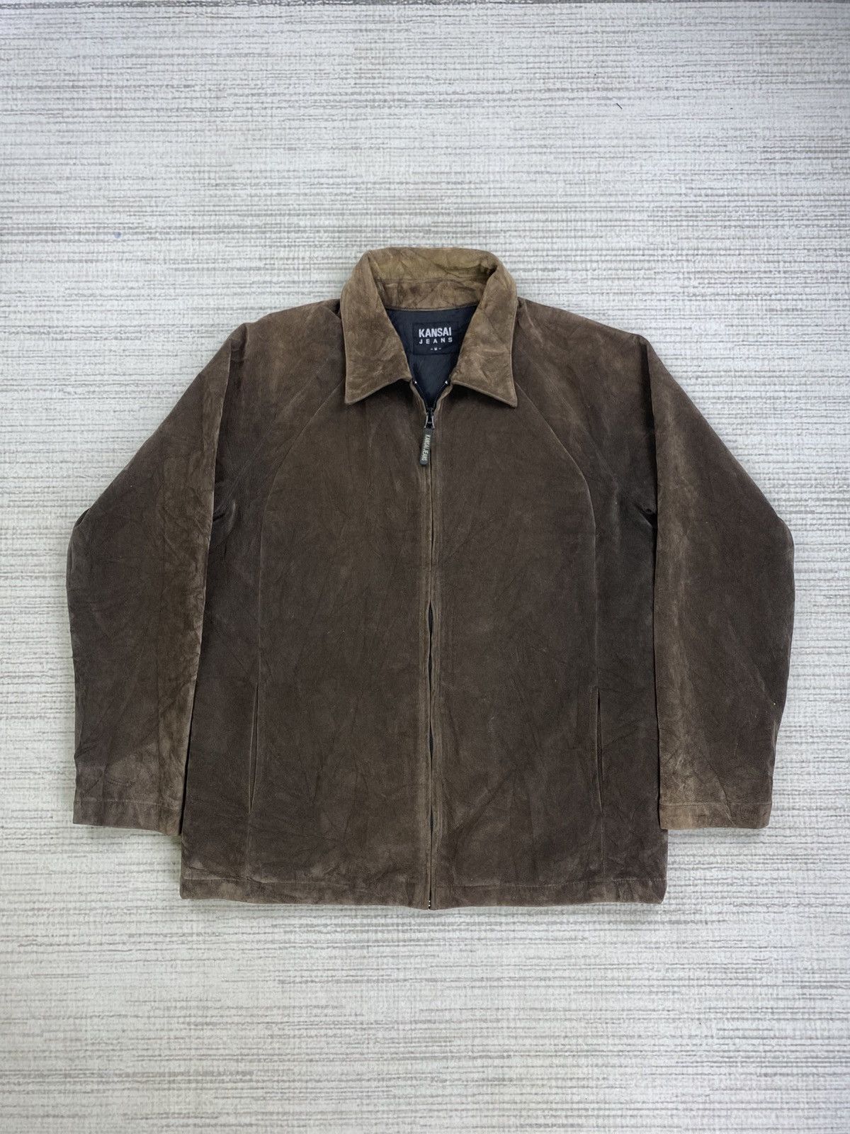 Kansai Yamamoto Vintage Kansai Yamamoto Jeans Suede Leather Zipper Jacket Size US M / EU 48-50 / 2 - 1 Thumbnail