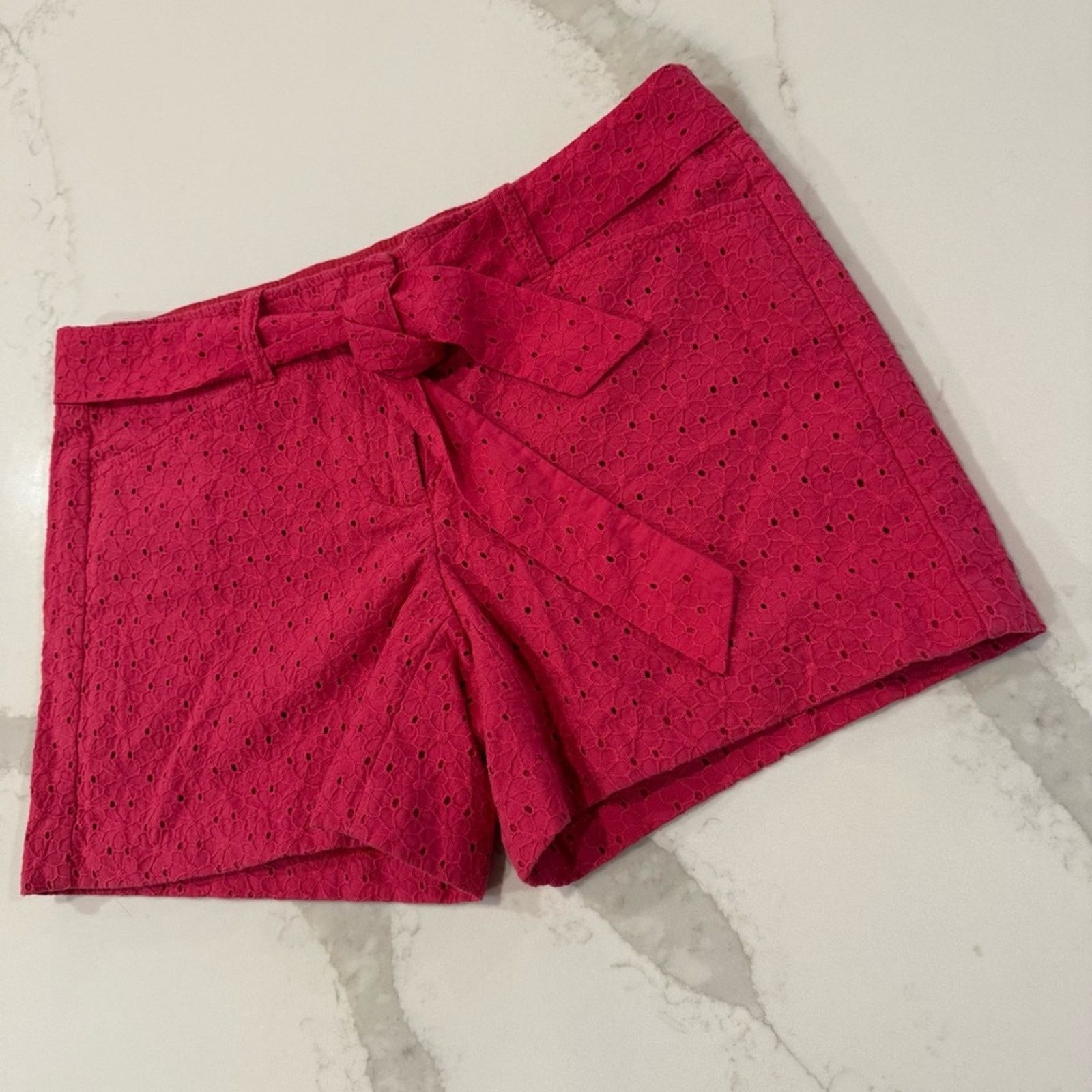 White House Black Market White House Black Market Tie Waist Eyelet Shorts Women’s 4 Size 27" / US 4 / IT 40 - 2 Thumbnail