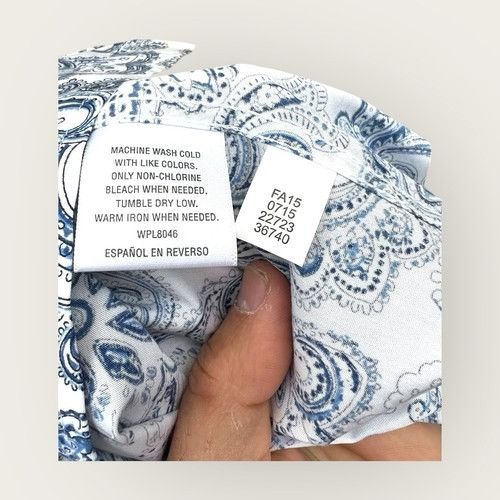 Tasso Elba Beautiful Tasso Elba Shirt Mens Small Blue Paisley Long Slee Size US S / EU 44-46 / 1 - 7 Thumbnail