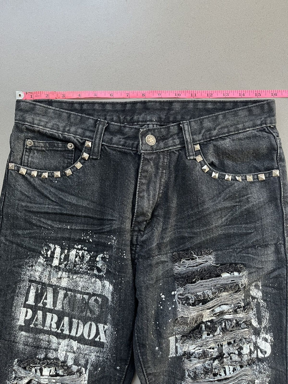 14th Addiction BERNINGS SHO SEDITIONARIES POEM DISTRESSED PUNK STYLE DENIM Size US 32 / EU 48 - 17 Thumbnail