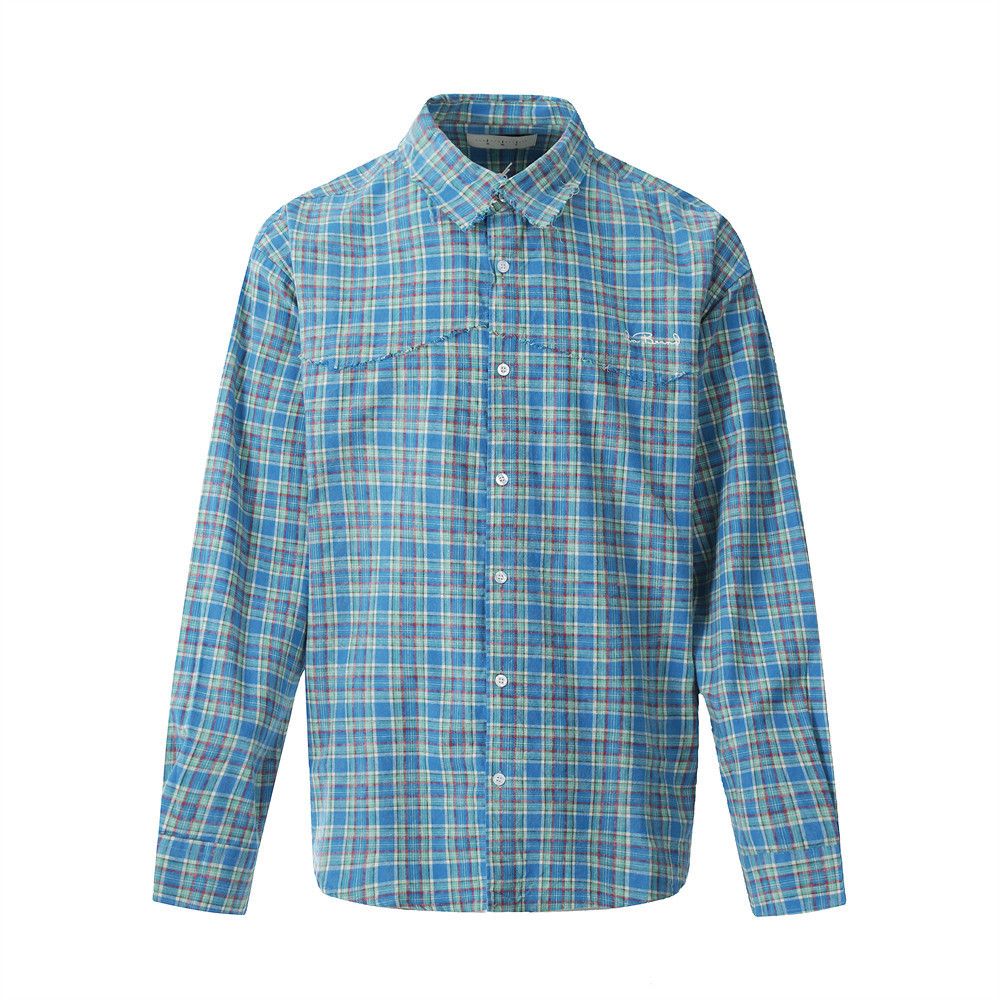 Japanese Brand × Vintage Men's Japanese loose casual plaid long-sleeved shirt Size US M / EU 48-50 / 2 - 1 Thumbnail