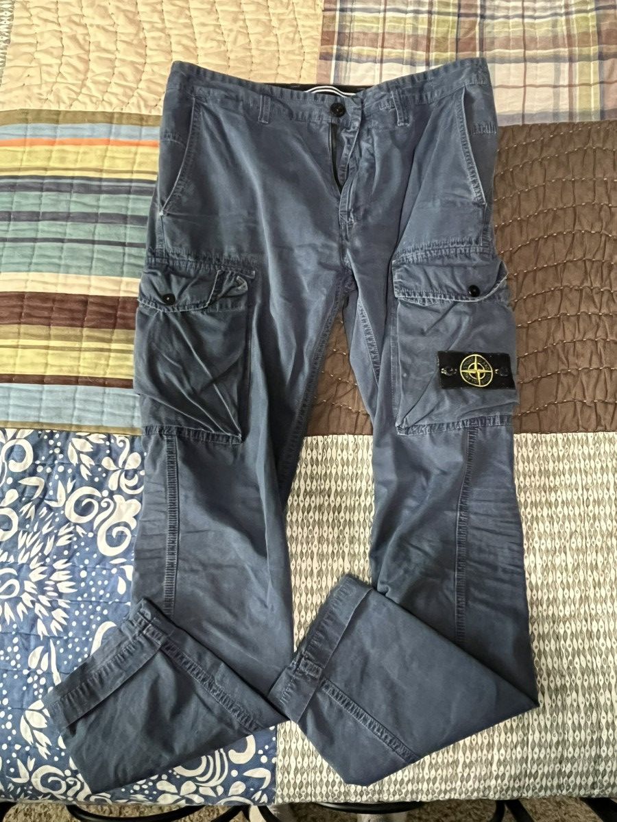 image of Stone Island Cargo Pants in Blue, Men's (Size 30)