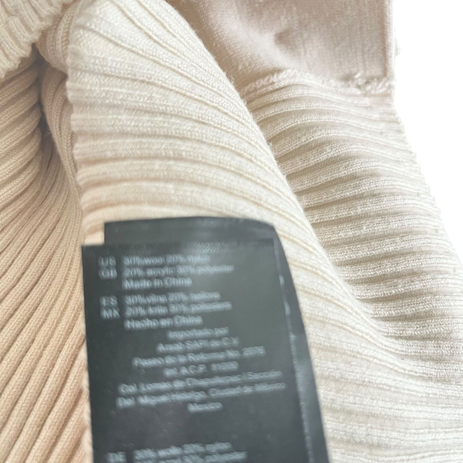 Sandro Sandro Cream Wool Blend Ribbed Knit Cardigan Sweater Size XS / US 0-2 / IT 36-38 - 8 Thumbnail