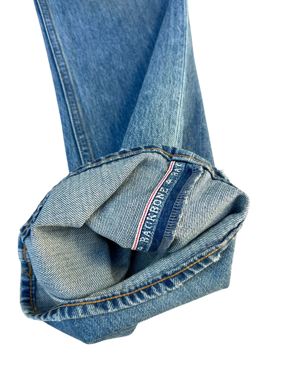 Vintage Mud Wash Back Bone Dirty Selvedge Denim Super Flare Jeans Size US 30 / EU 46 - 15 Thumbnail