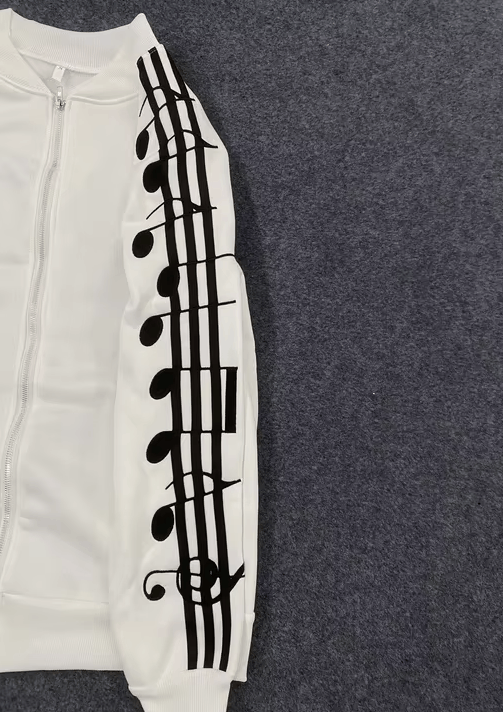 Other Musical Notes Striped Track Jacket Size US M / EU 48-50 / 2 - 4 Thumbnail