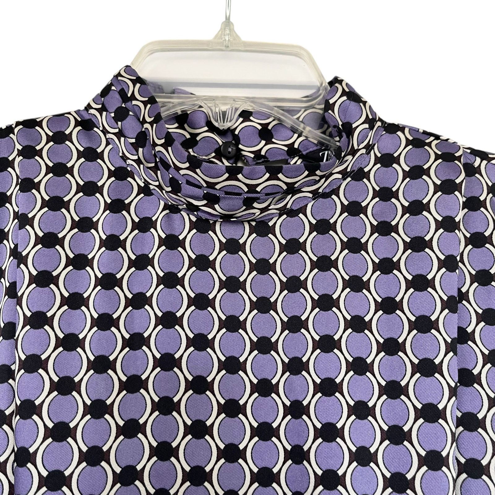Zara Zara Purple Circle Geometric Print Belted Midi Shirt Dress Size XS / US 0-2 / IT 36-38 - 5 Thumbnail