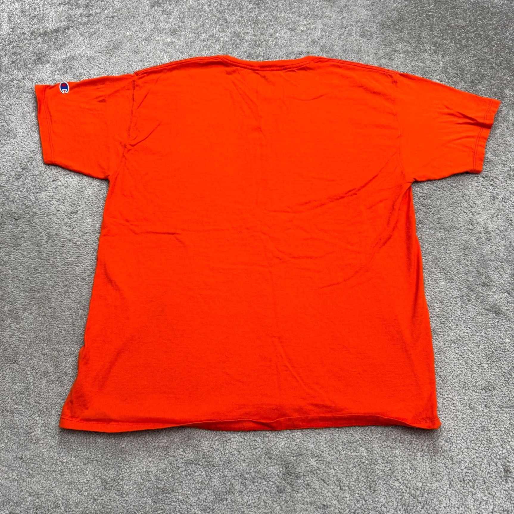 Champion Champion Shirt Mens Large Orange Logo T-Shirt Cotton Crew Neck Activewear Casual Sports Mens L Orange Logo Size US L / EU 52-54 / 3 - 2 Thumbnail