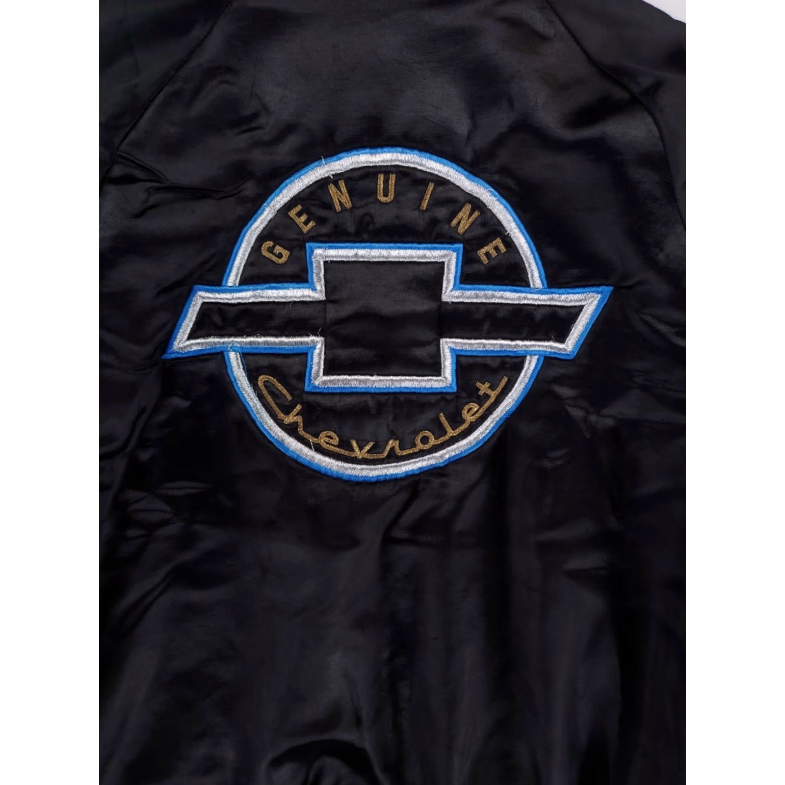 Vintage VINTAGE West Ark Chevrolet Embroidered Satin Bomber Jacket Mens S 80s VTG Black Nylon Bomber Jacket Size US S / EU 44-46 / 1 - 5 Thumbnail