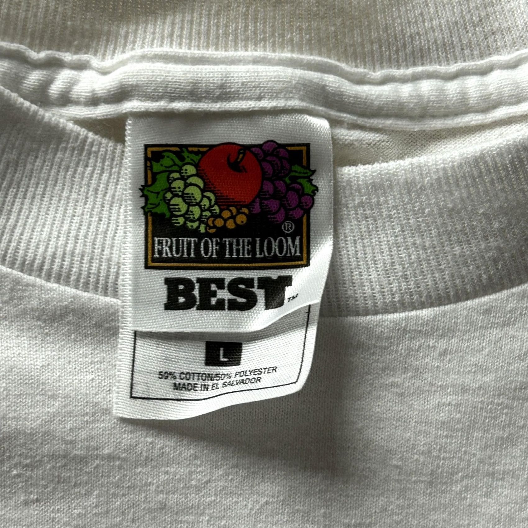 Fruit Of The Loom VINTAGE Fruit Of The Loom Shirt Mens Large White Proud American Flag Tee Size US L / EU 52-54 / 3 - 2 Thumbnail