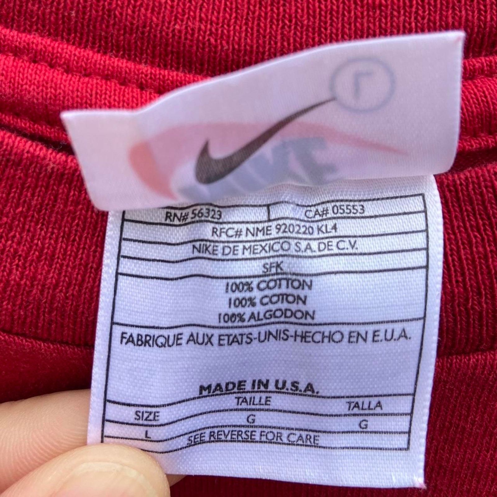 Nike Vintage 90s nike swoosh red Size US L / EU 52-54 / 3 - 3 Thumbnail