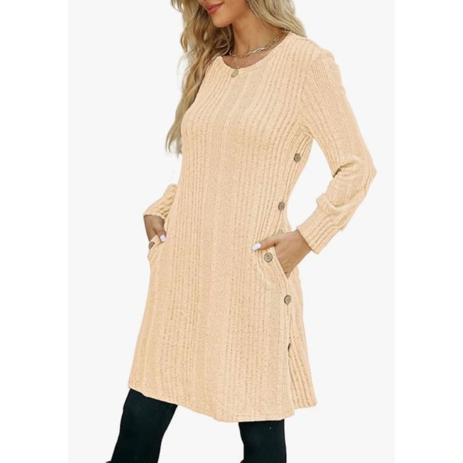 The Unbranded Brand Women's Dress Long Sleeve Tunic, Crew Neck, L Size L / US 10 / IT 46 - 1 Thumbnail