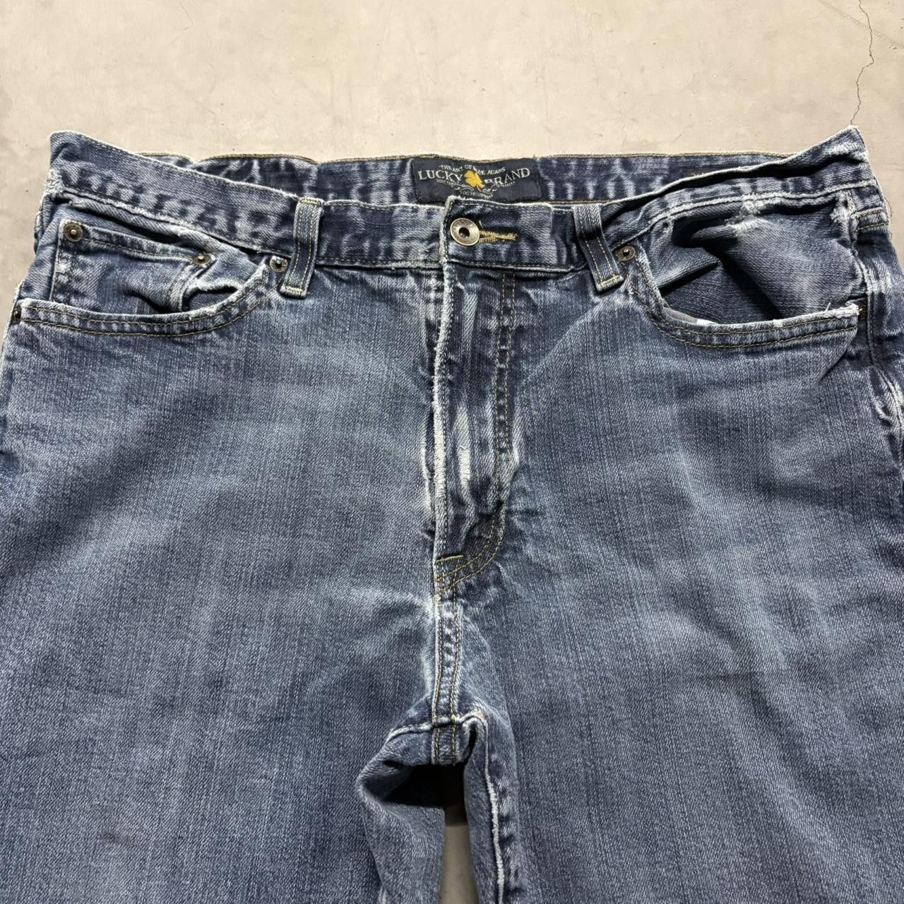 Lucky Brand Crazy Vintage Y2K 2000s Baggy Lucky Brand Dark Wash Denim Jeans! Size US 36 / EU 52 - 4 Thumbnail