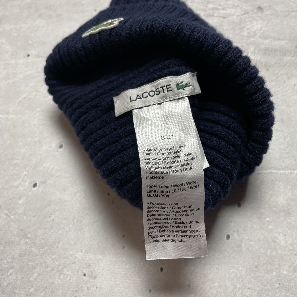 Lacoste × Vintage Vintage Lacoste Unisex Wool Beanie hat cap y2k Size ONE SIZE - 8 Thumbnail