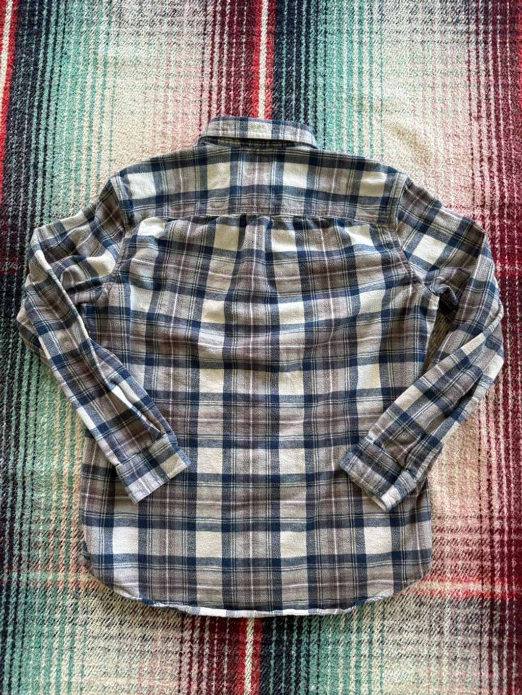 L.L. Bean L.L.Bean Plaid Casual Button Down Flannel Shirt M Blue White Size US M / EU 48-50 / 2 - 3 Thumbnail