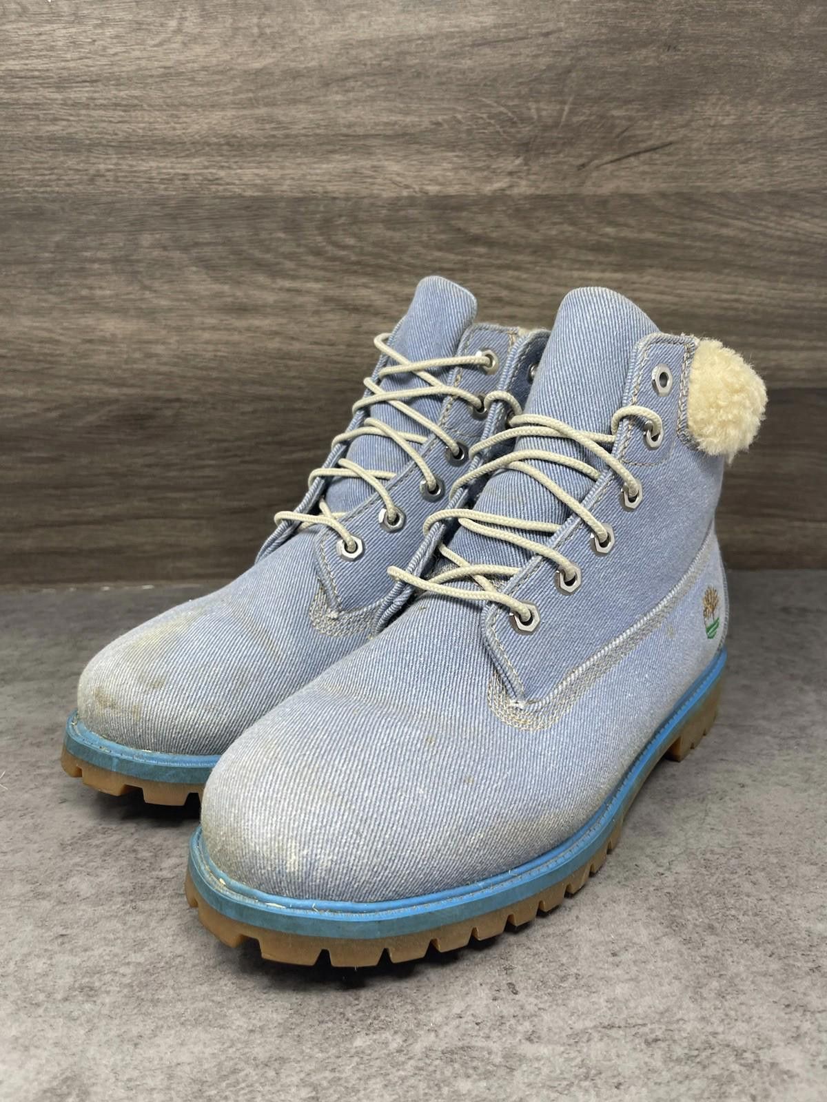 Timberland Timberland Just Don 6 Inch Boots Mens Size 7 Blue Denim Fur Size US 7 / EU 40 - 2 Thumbnail