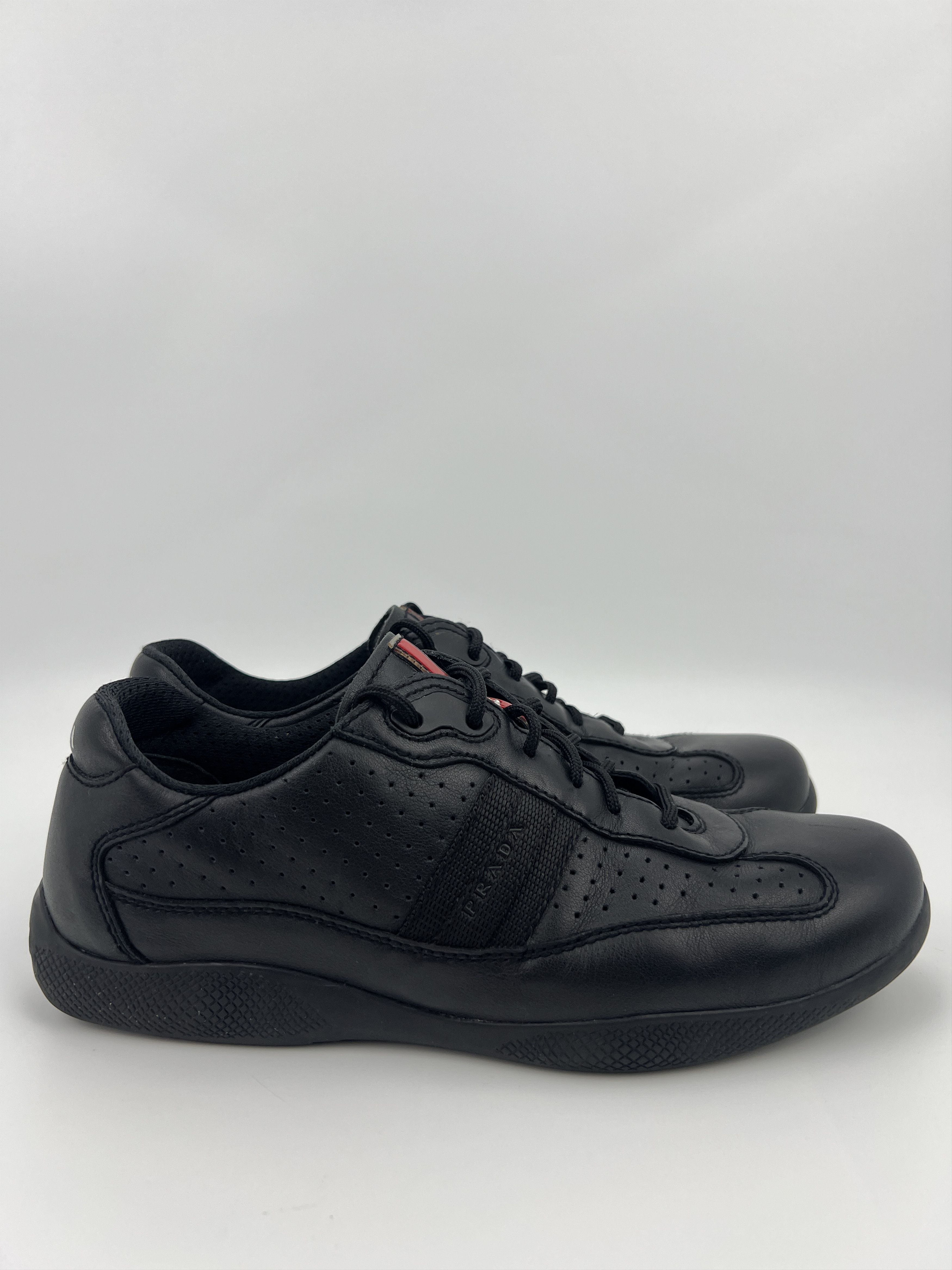 Prada Vintage Prada America's Cup Black Leather Sneakers Women's Size US 8 / IT 38 - 8 Thumbnail