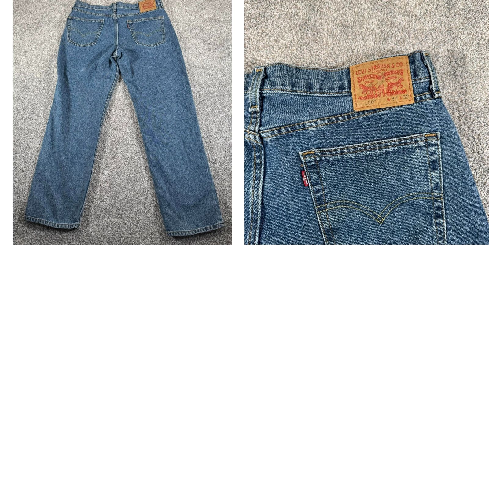 Levi's VINTAGE Levi's Jeans 550 Mens W34X32 90s Y2K Streetwear Denim Preppy Blue 100% Cotton Regular 5-Pocket Mens Jeans Size US 34 / EU 50 - 8 Thumbnail