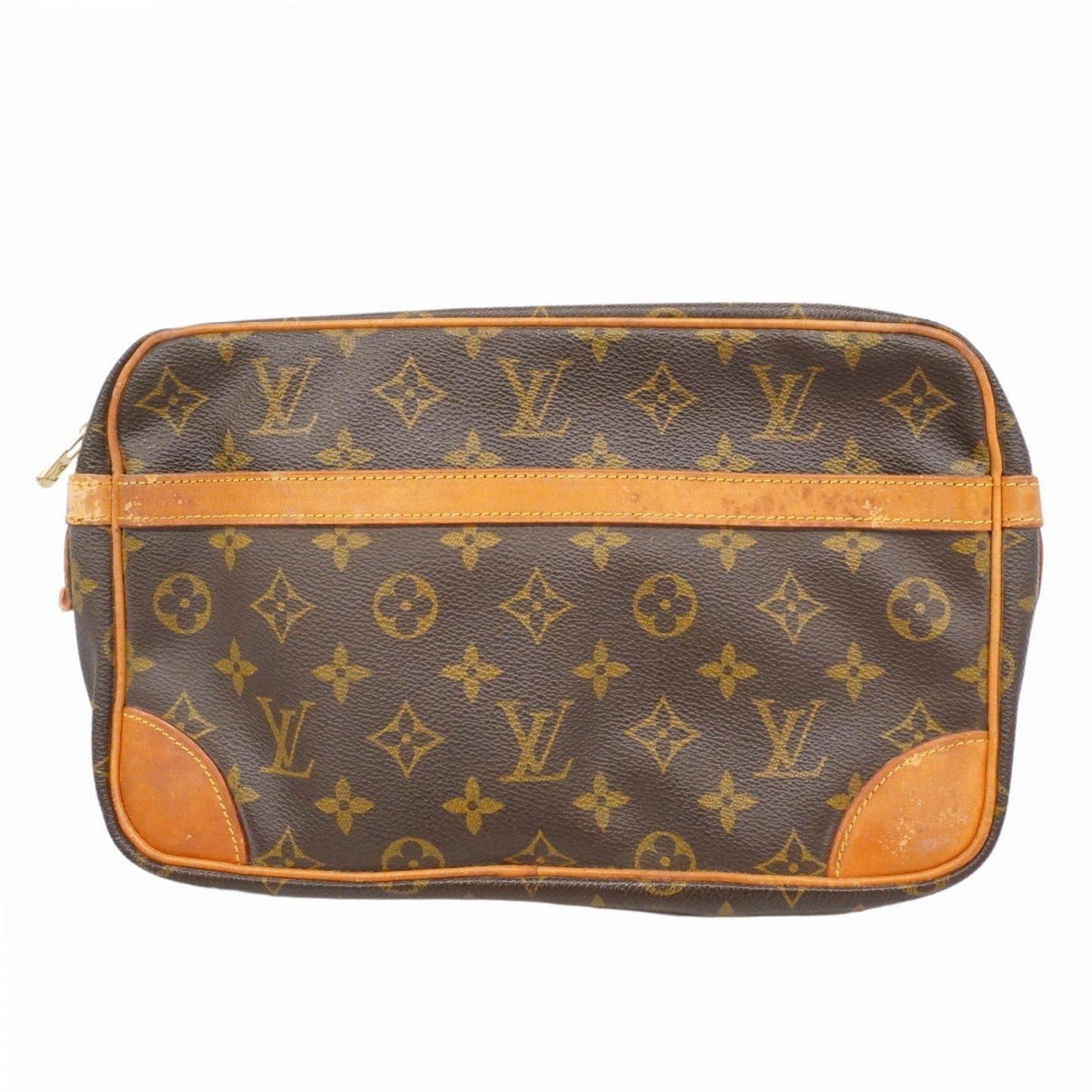 Louis Vuitton Monogram Compiègne 28 Clutch Bag M51845 Brown Men's/Women's