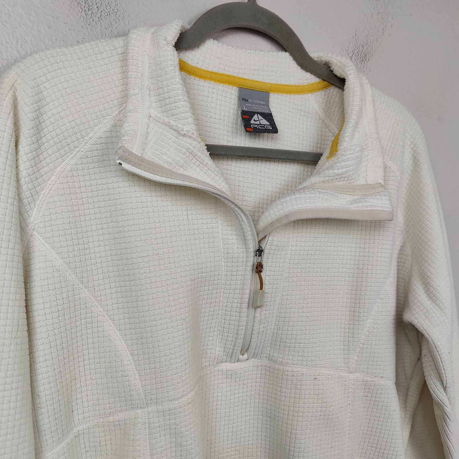 Nike Vintage Nike ACG Fleece Pullover Womens Large Off-White Size L / US 10 / IT 46 - 2 Thumbnail