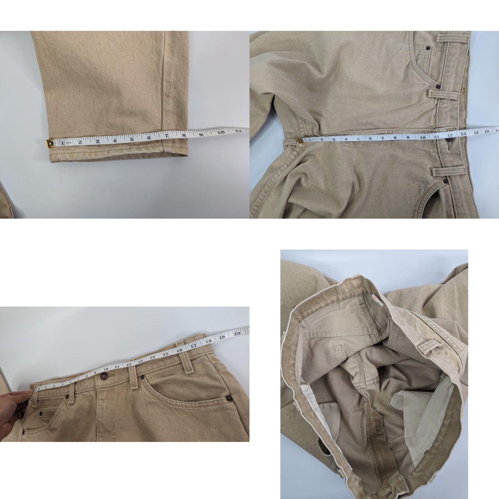 Levi's VINTAGE Levi's 550 Orange Tab Relaxed Fit Beige Denim Jeans 38x32 (Actual 36x32) Mens Jeans Beige Cotton Denim 550 Classic 90s Style Package?? Size US 36 / EU 52 - 8 Thumbnail