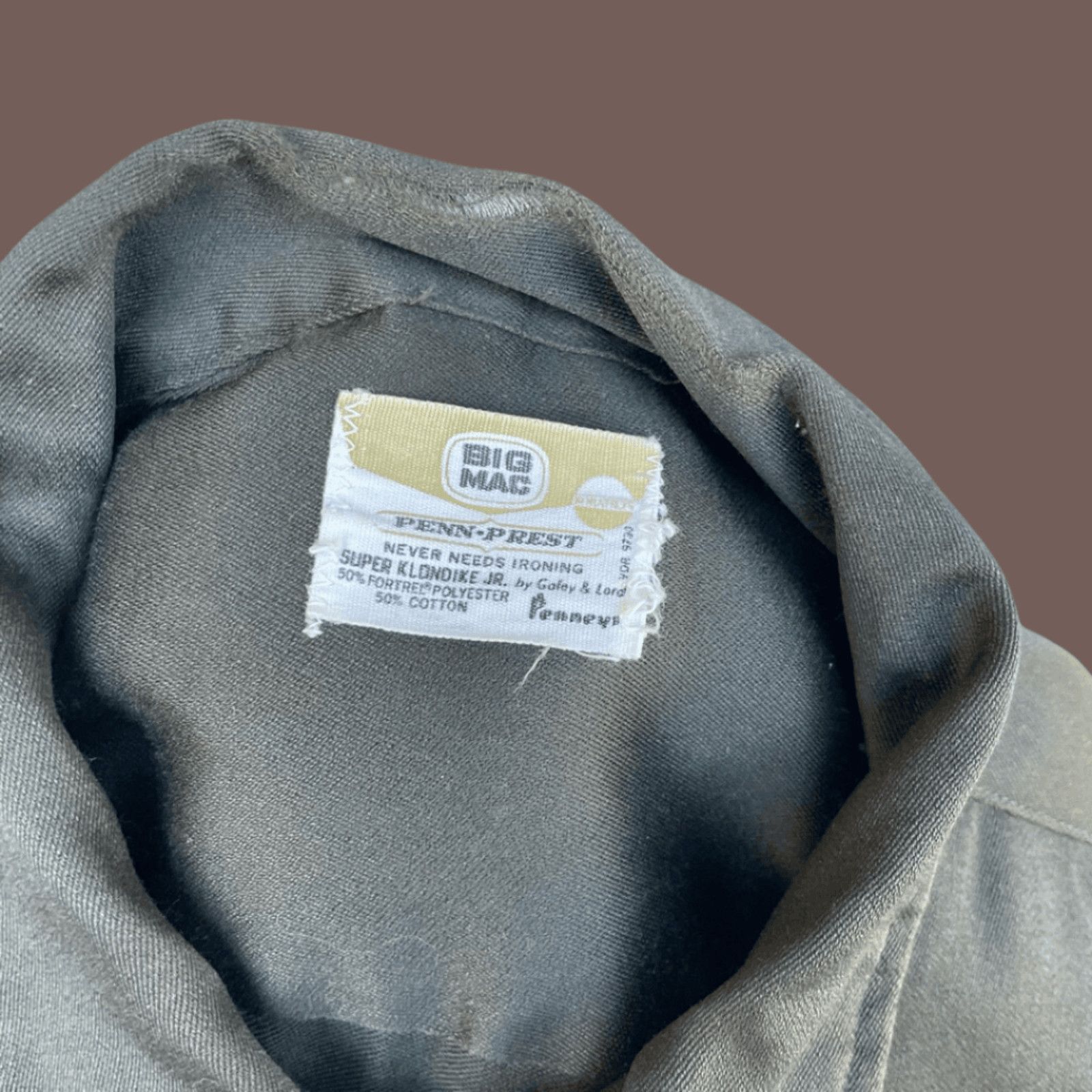Big Mac × Vintage VTG Work Shirt | Big Mac Brown Penn-Prest | 60s USA Utility Size US M / EU 48-50 / 2 - 2 Thumbnail
