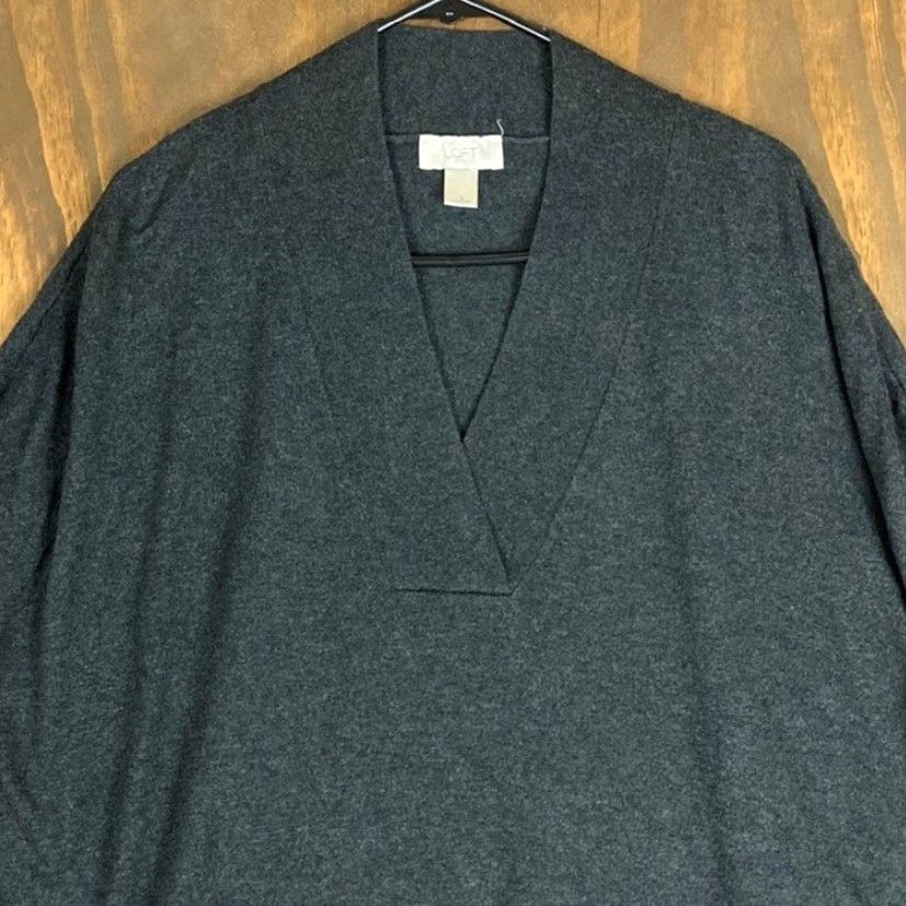 Loft VINTAGE LOFT OUTLET Womens Sweater Vest Dark Gray V Neck Sleeveless Oversized Small Size S / US 4 / IT 40 - 2 Thumbnail