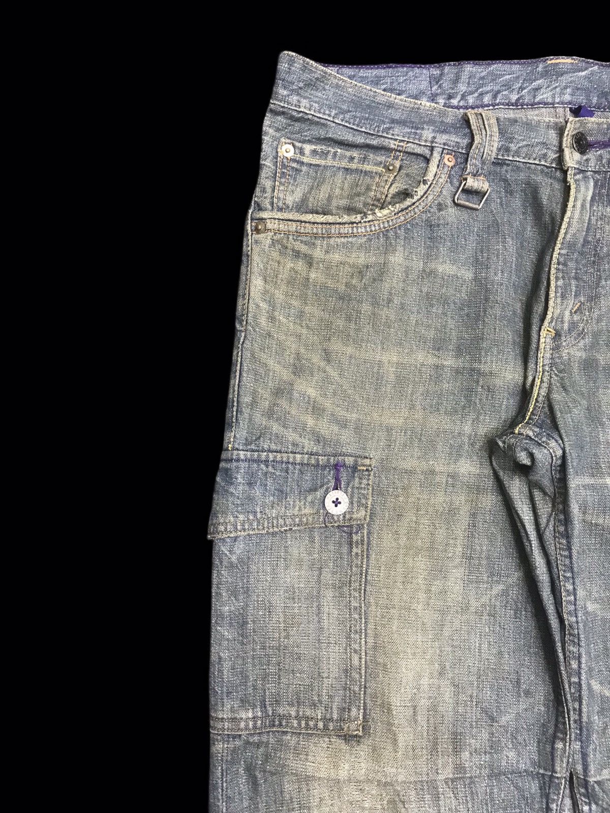Levi's 💥ARCHIVAL💥Rare Levis 708 Distressed Dirty Cargo Denim F121 Size US 36 / EU 52 - 3 Thumbnail