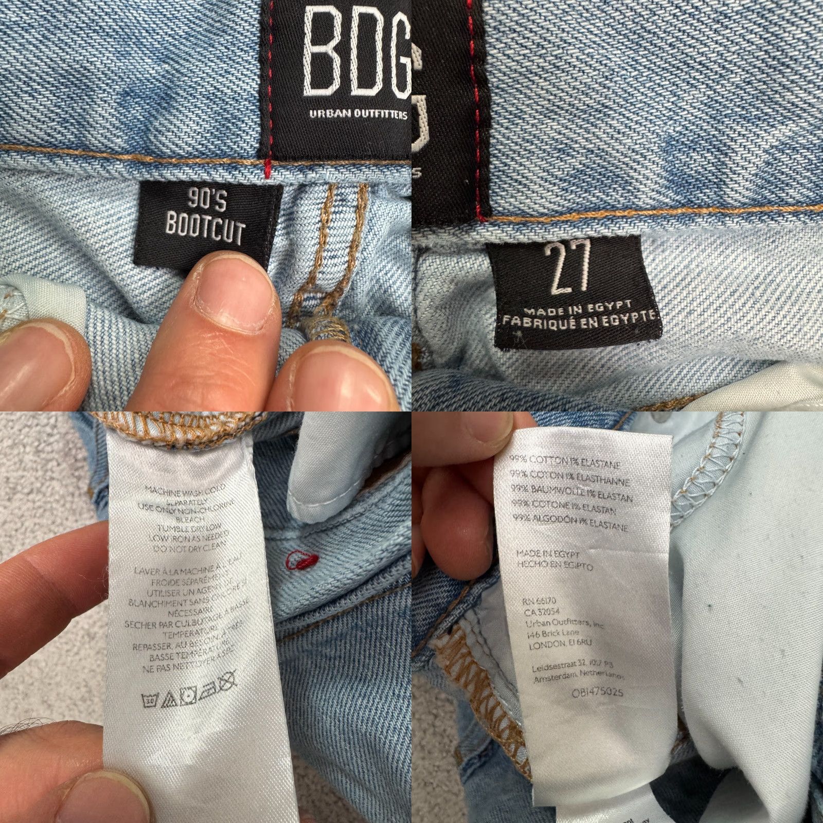 Bdg BDG Bootcut Jeans Womens 27 High Rise Light Wash Blue Denim Stretch 28x31 Size 27" / US 4 / IT 40 - 8 Thumbnail
